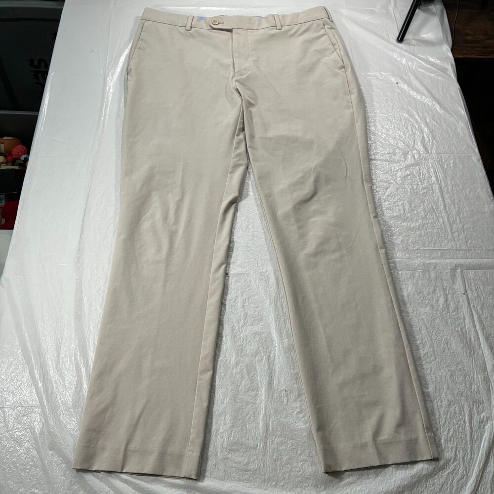 Peter Millar Surge Performance Trouser Pants Mens 35x30 Tan Crown Crafted